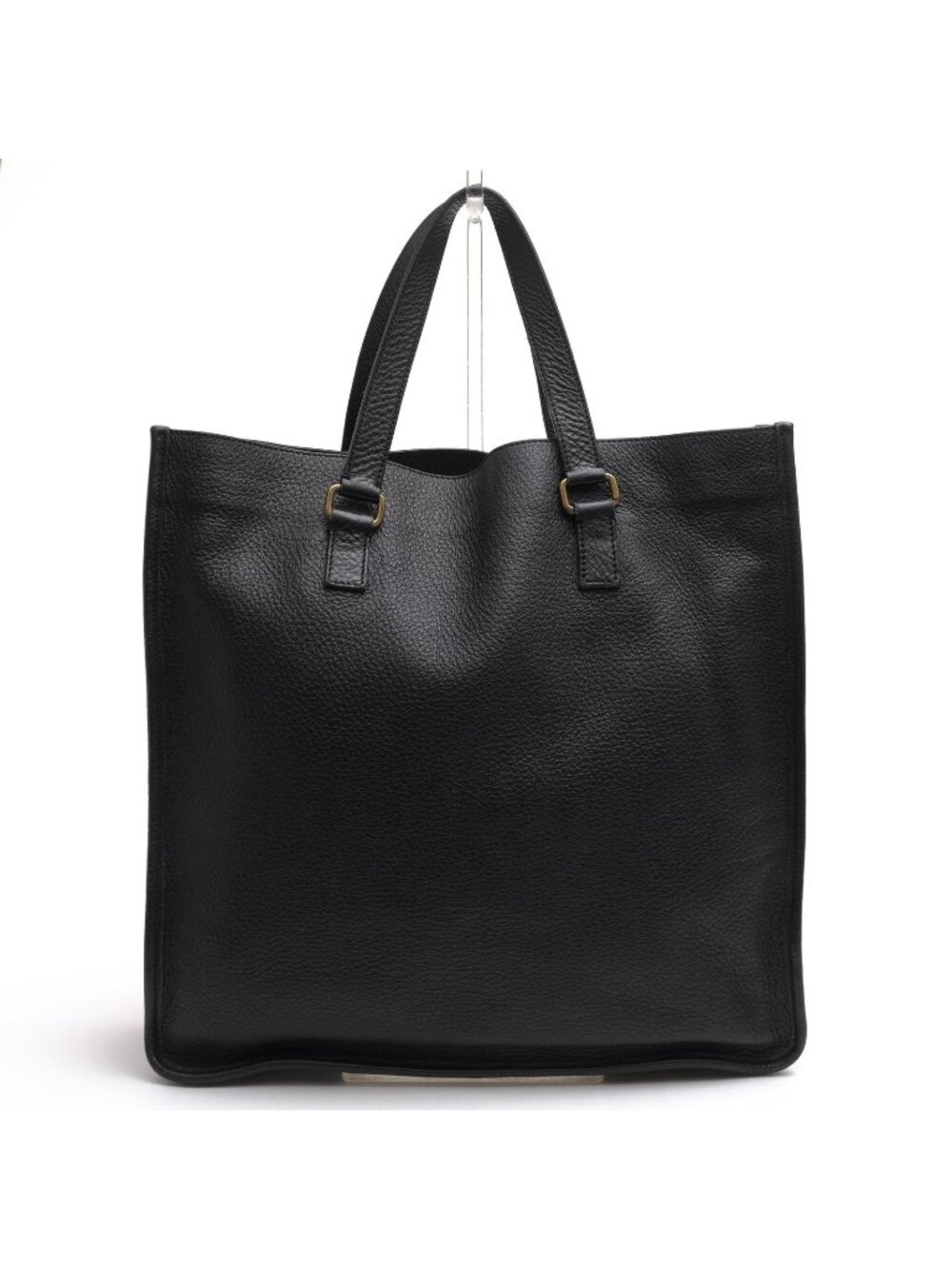 Prada Tote Bag Leather Black Shrink